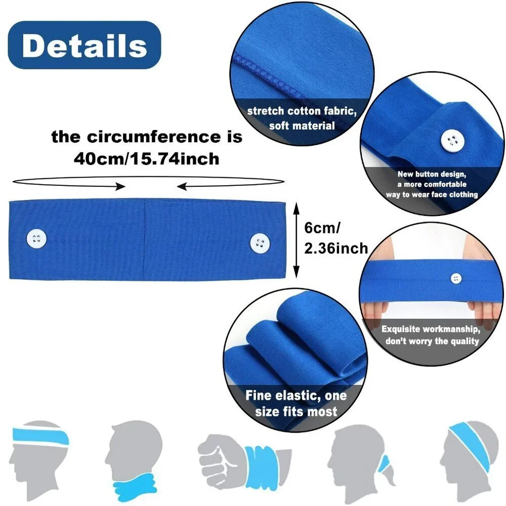 12 pcs Nurse Button Ear Protection Holders Soft Cotton Wide Comfort